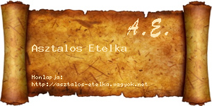 Asztalos Etelka névjegykártya