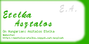 etelka asztalos business card